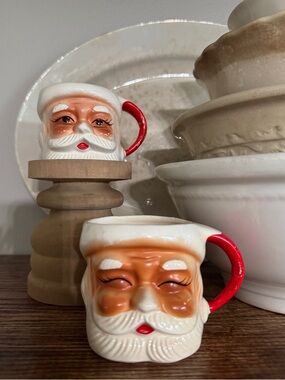 Crazed & Chippy Vintage Santa Mugs